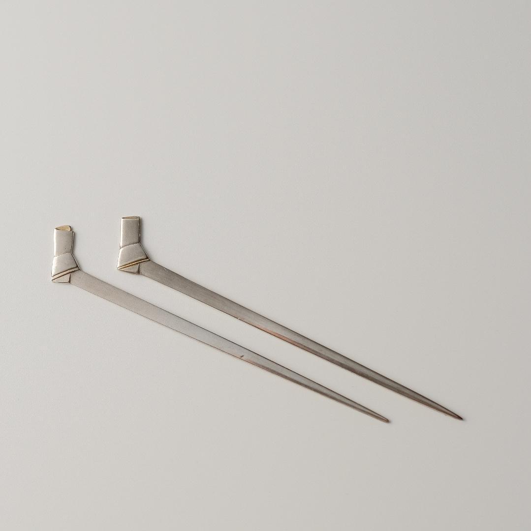 尚美堂 純銀銀製菓子楊枝 フルーツピック 菓子切 2本