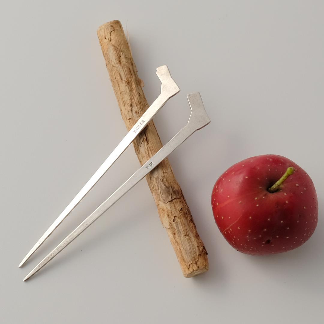 尚美堂 純銀銀製菓子楊枝 フルーツピック 菓子切 2本