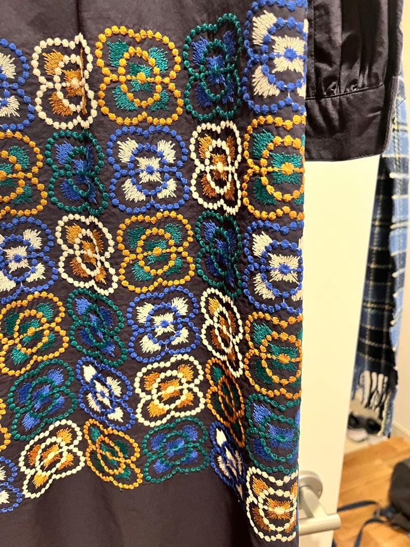 クリーニング済み　ミナペルホネン　blumen ギャザードレス　140