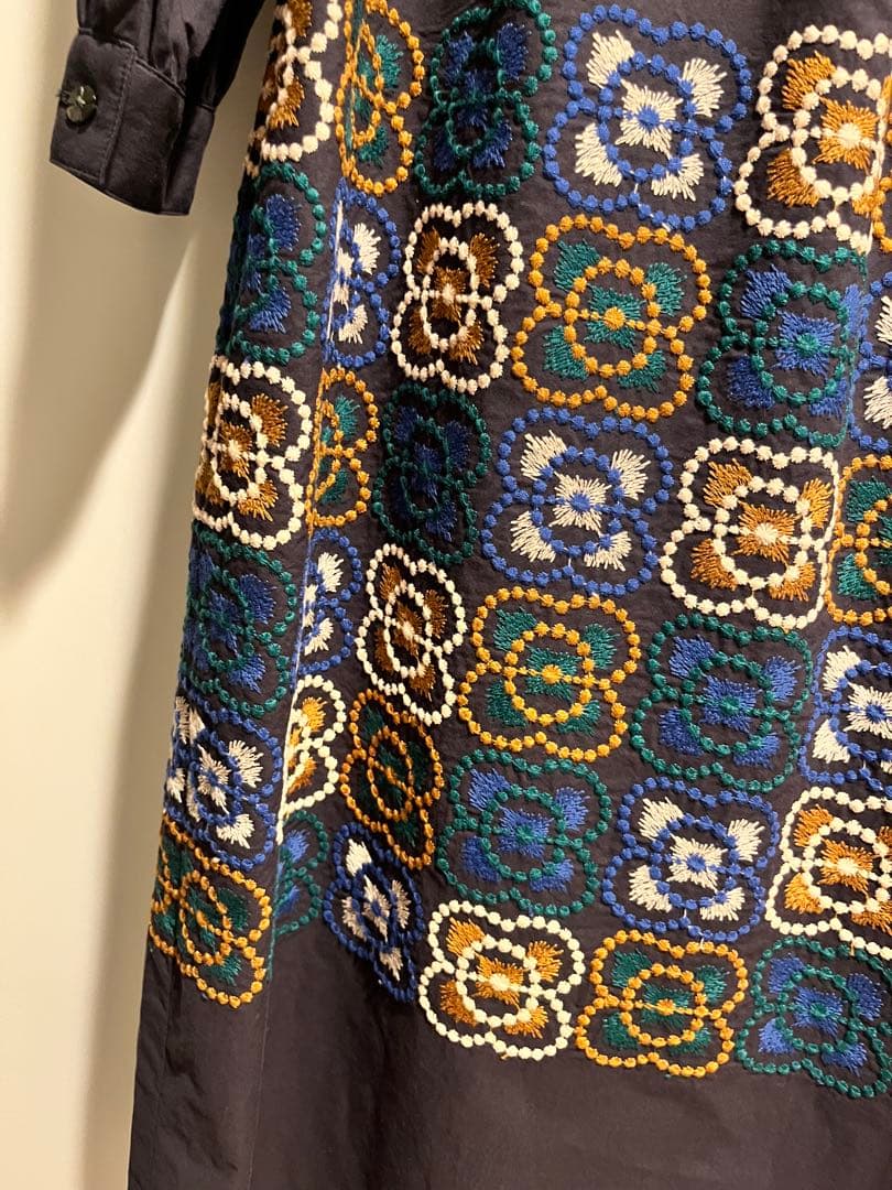 クリーニング済み　ミナペルホネン　blumen ギャザードレス　140