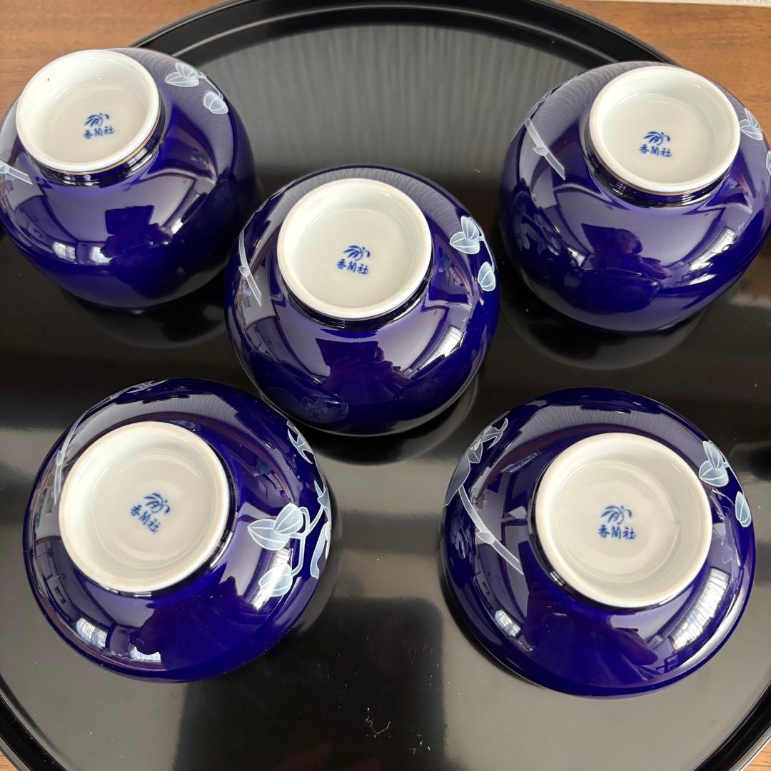 新品❤️ ルリ胡蝶蘭・茶器揃（土瓶1個、湯呑5客セット）