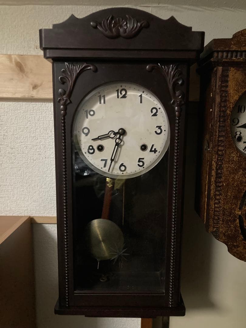 堀田時計 クラウンファン チンチャン打ち 数打ち式柱時計