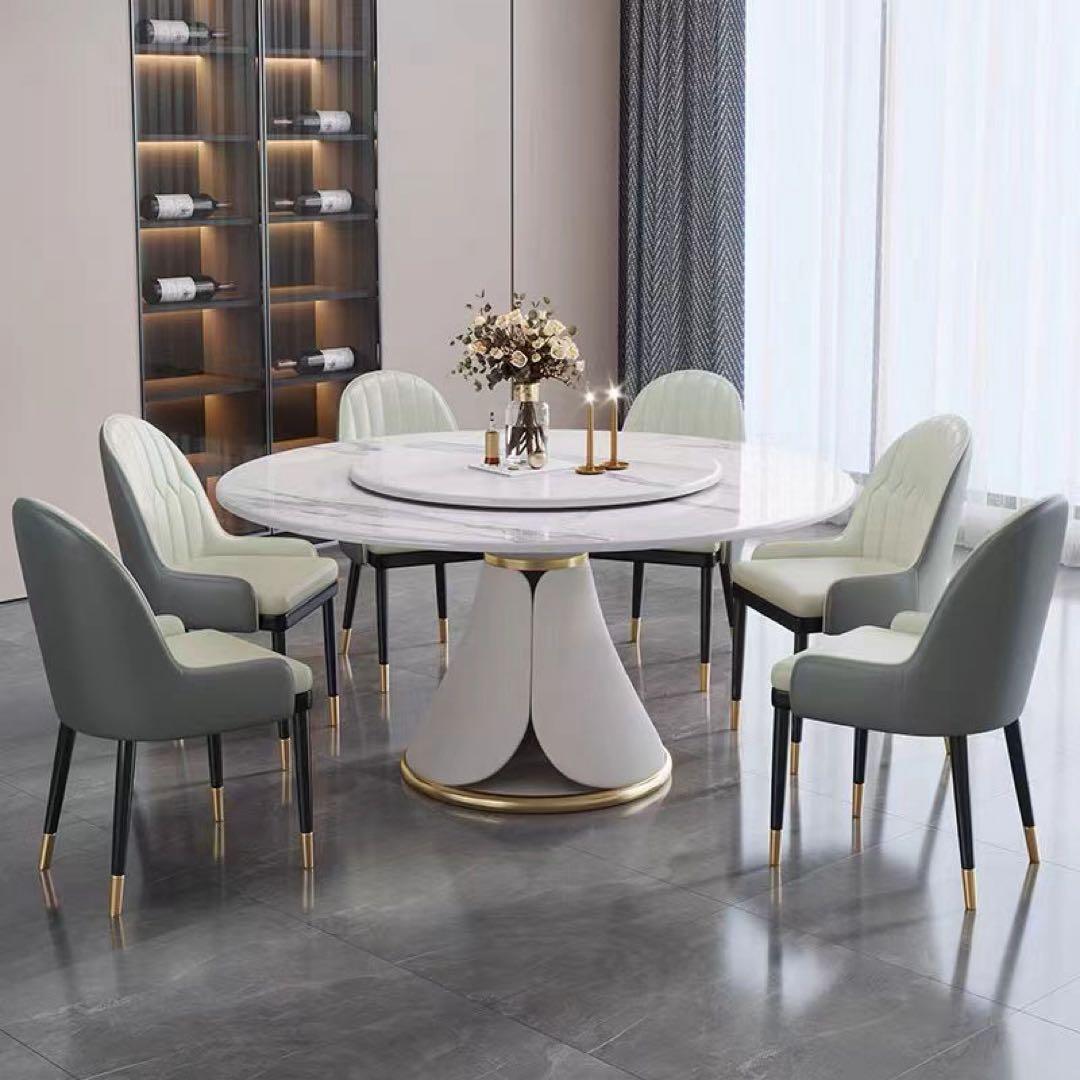 ダイニングセットテーブル 120cm＋チェア4脚&ターンテーブル