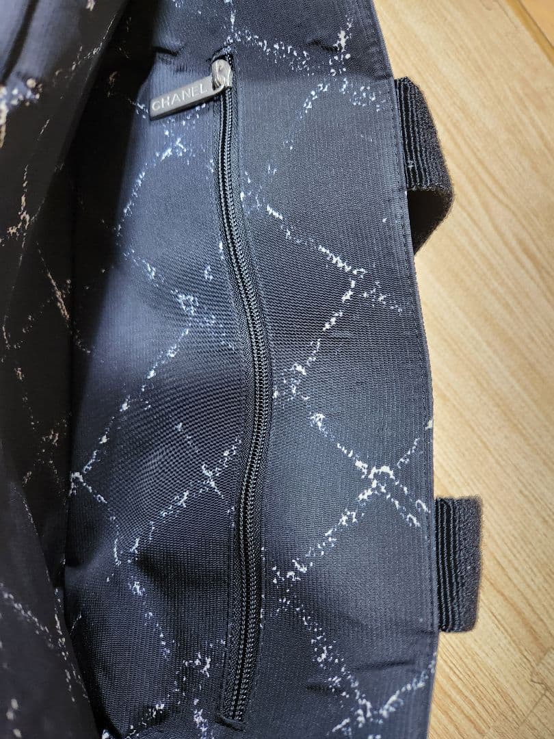 シャネル トラベルラインボストンバッグ ブラック ナイロン