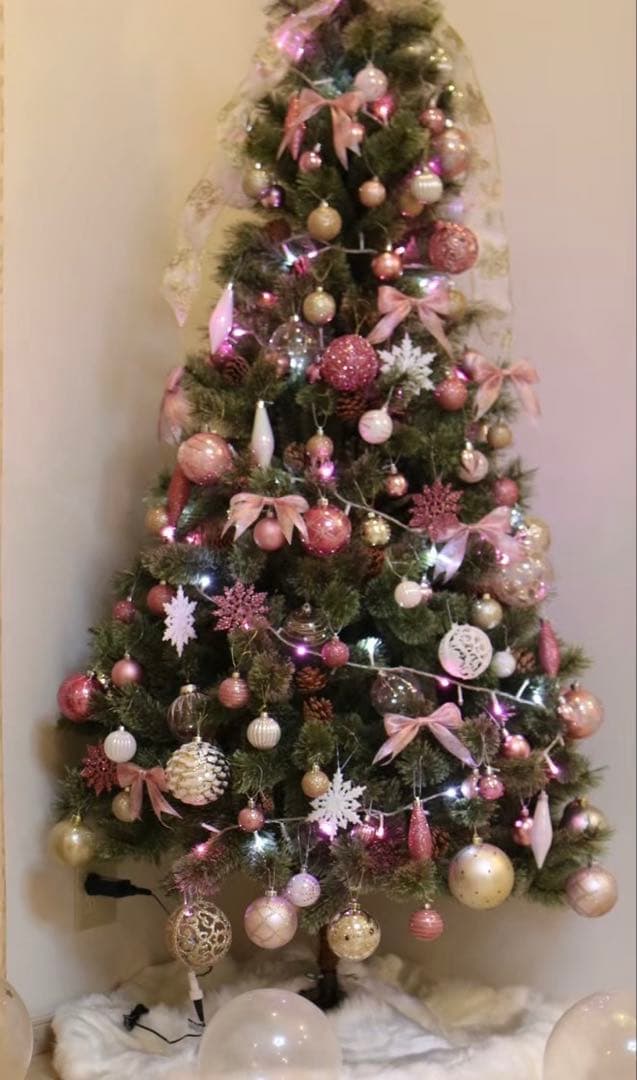 180cm クリスマスツリー　オーナメント、ライト付