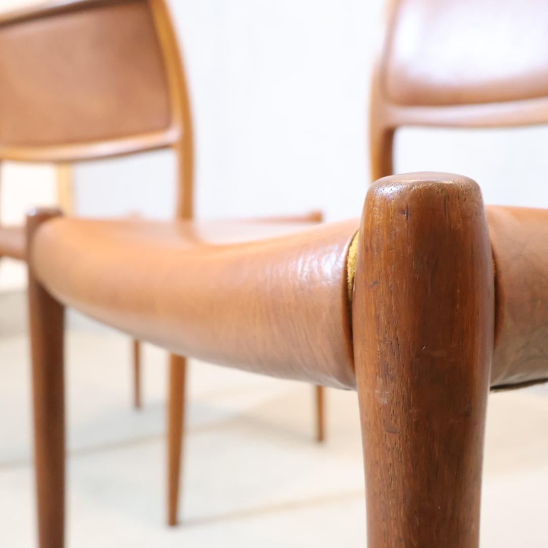 デンマーク J.L.Moller チーク材 No.80 ダイニングチェア 2脚