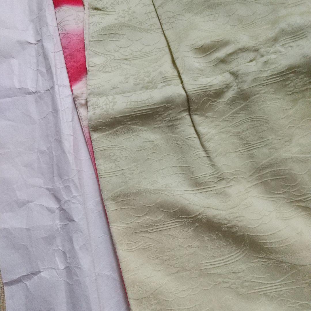 昭和レトロ 七五三 七歳 女児 女の子 着物 長襦袢 帯 しごきセット 正絹