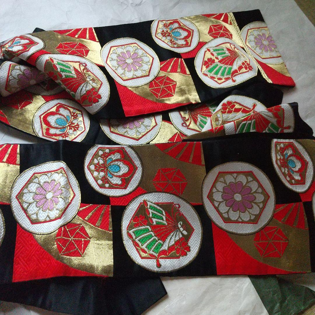 昭和レトロ 七五三 七歳 女児 女の子 着物 長襦袢 帯 しごきセット 正絹