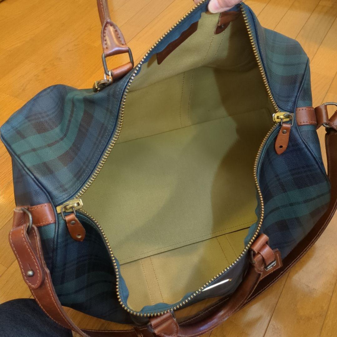 ポロラルフローレン❤ダークグリーン チェック ボストンバッグ