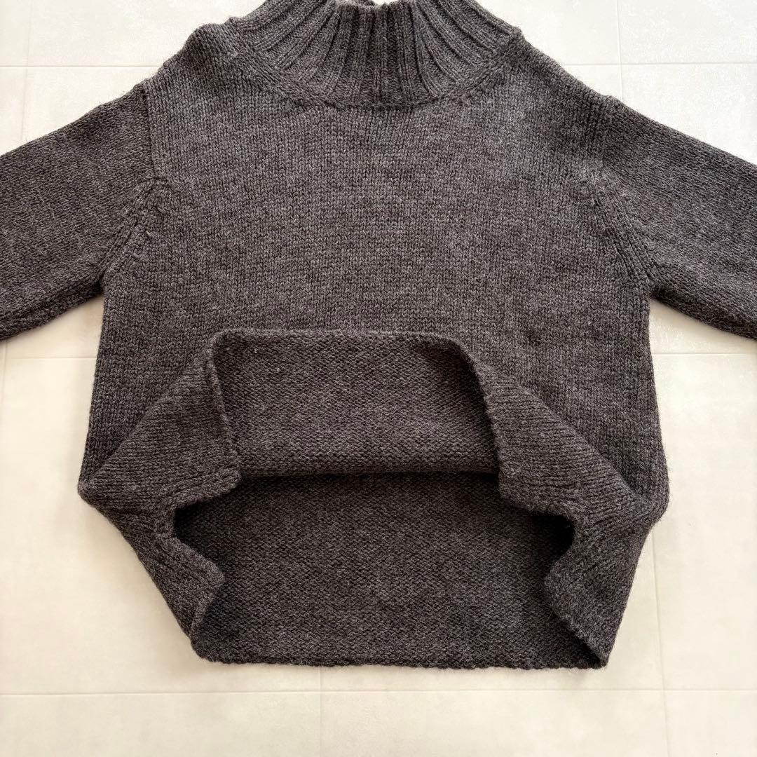 MHL. BRITISH WOOL ハイネックニットプルオーバー ブラウン 上質