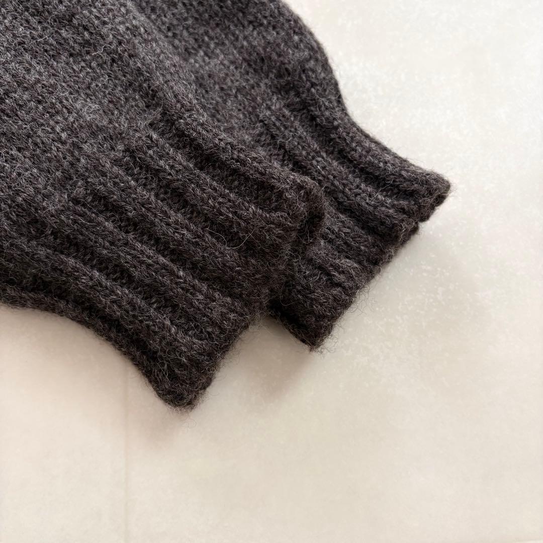 MHL. BRITISH WOOL ハイネックニットプルオーバー ブラウン 上質