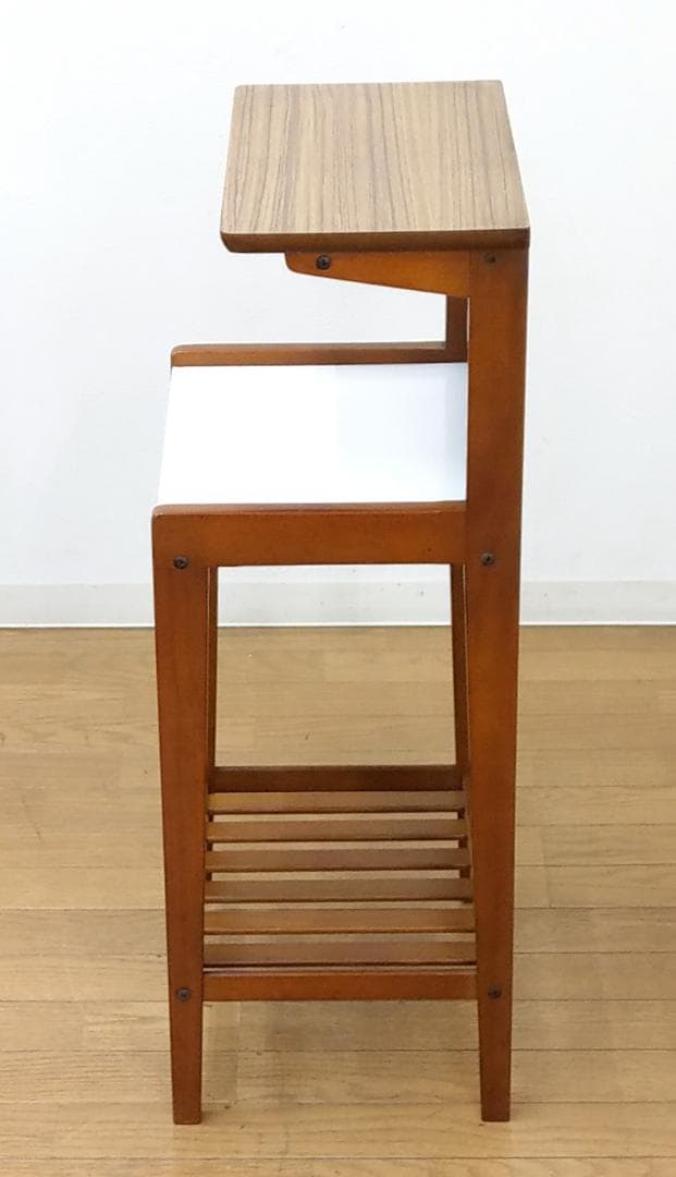 カリモク デコラトップ 木製 ライトブラウン テーパードレッグ 花台 飾り台