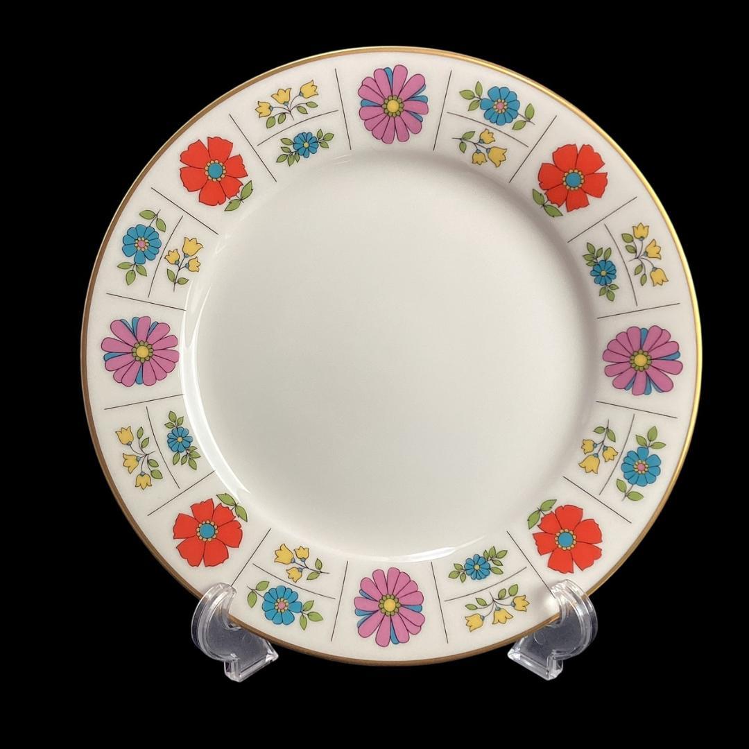 希少【未使用】ノリタケ アイボリーチャイナ プレート 花柄 レトロ 23cm3枚