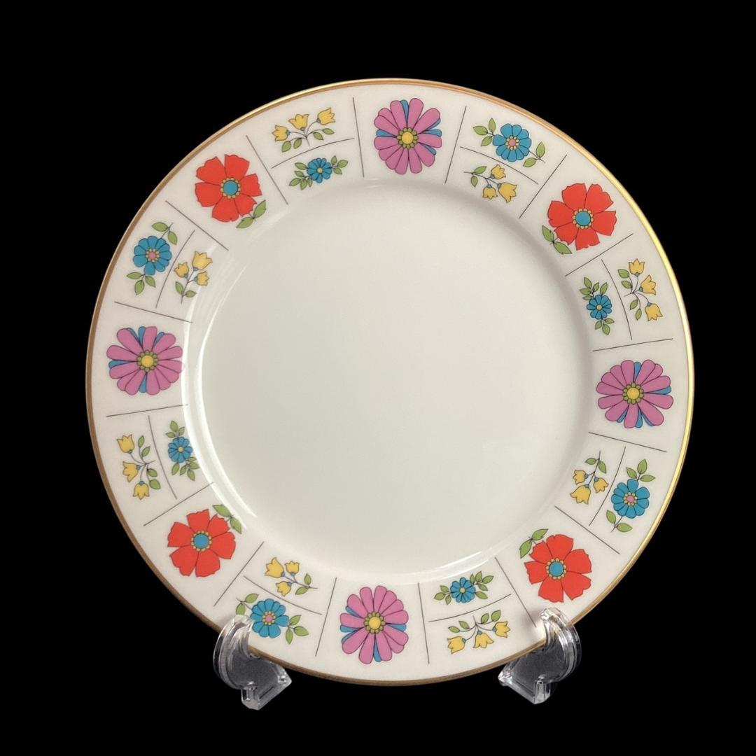 希少【未使用】ノリタケ アイボリーチャイナ プレート 花柄 レトロ 23cm3枚