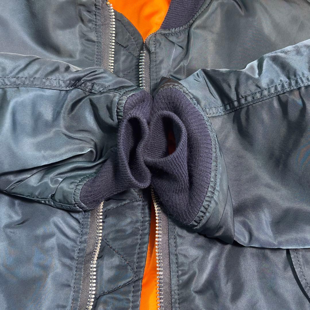 「ふぁいあー」90s アルファインダストリーズ MA-1 ネイビーUSA製