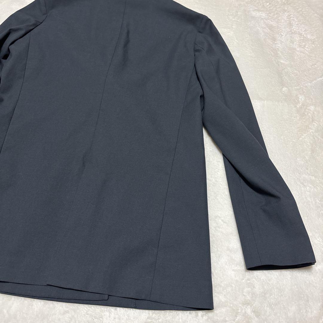 プラステ　セットアップ　ダブル　紺ブレ　金ボタン　リネン混　ネイビー　S