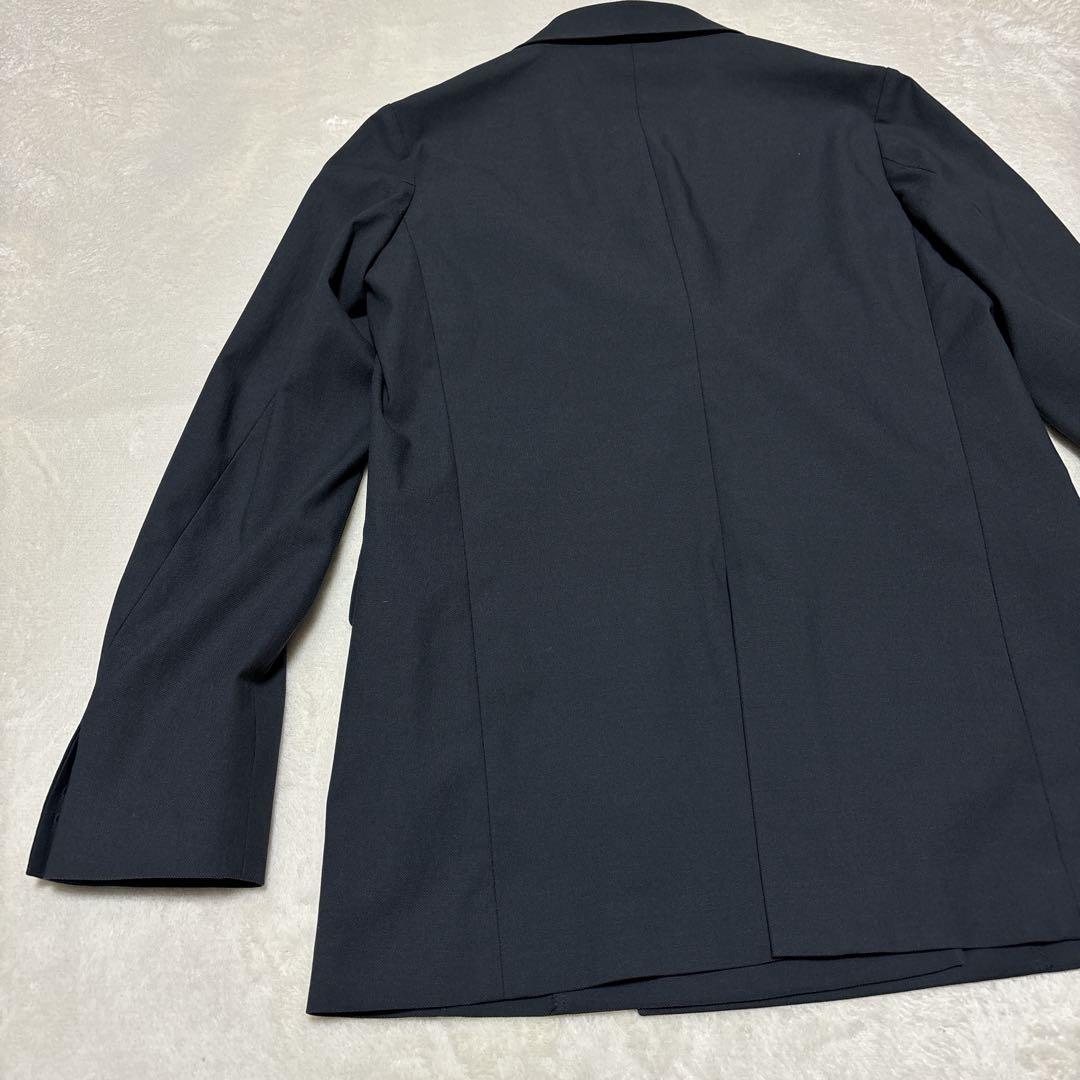 プラステ　セットアップ　ダブル　紺ブレ　金ボタン　リネン混　ネイビー　S