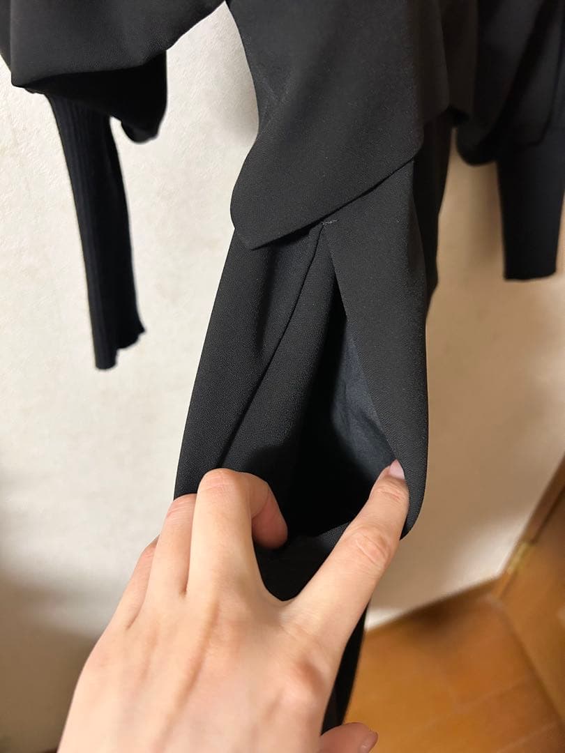 ENFOLD ブラック バルーンスリーブ ワンピース