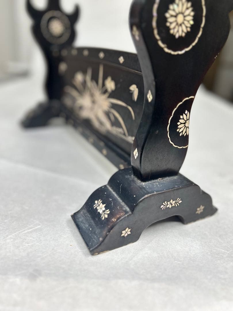 刀掛け 螺鈿　武具　三本掛け　日本刀