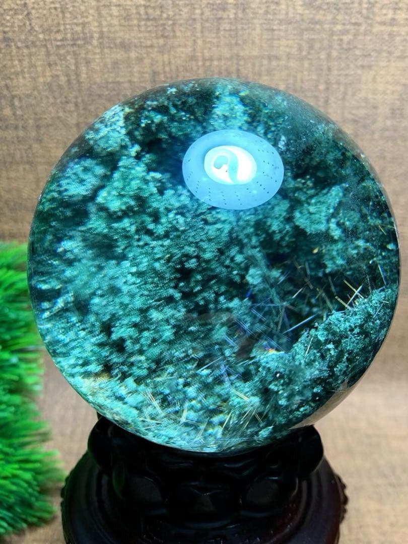 ⭐︎【極上品】天然 グリーン ガーデン クォーツ 置物 78mm