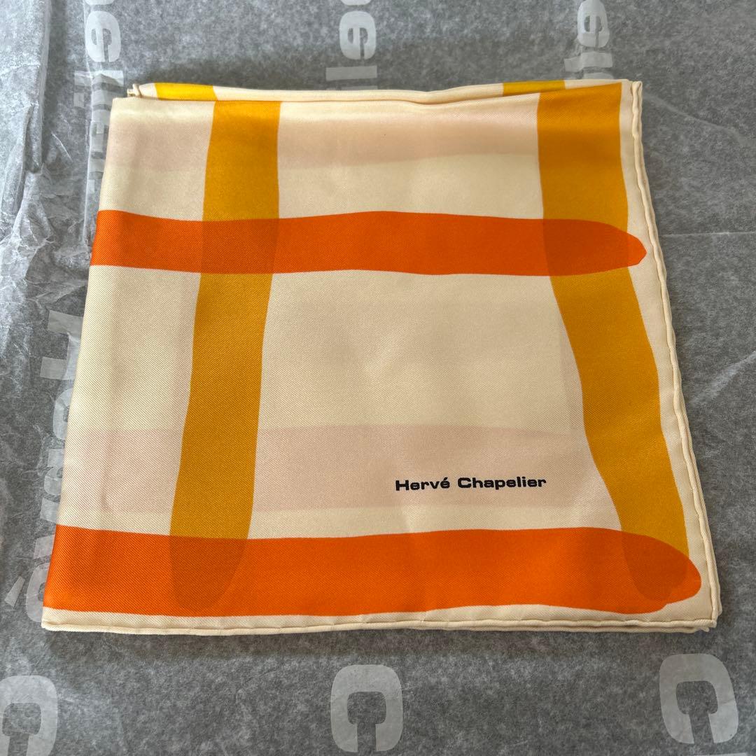 Hervé Chapelier FOULARDHC スカーフ オレンジ