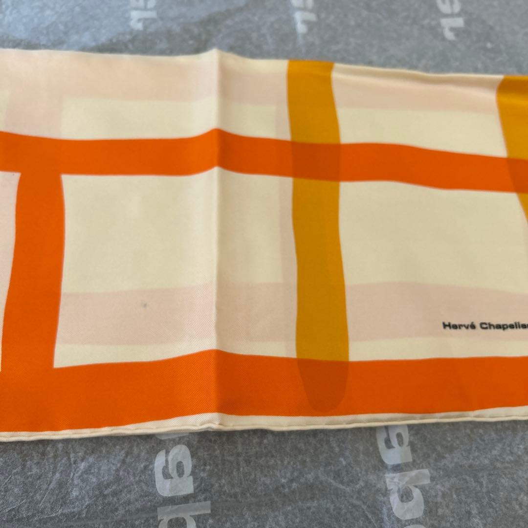 Hervé Chapelier FOULARDHC スカーフ オレンジ