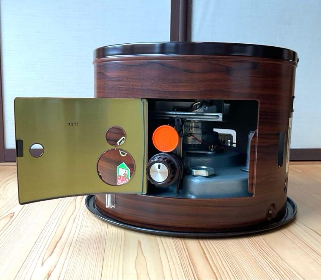 TOYOKUNI石油こんろ　かまくら木目調　暖房器具　火鉢　円形ストーブ　レトロ