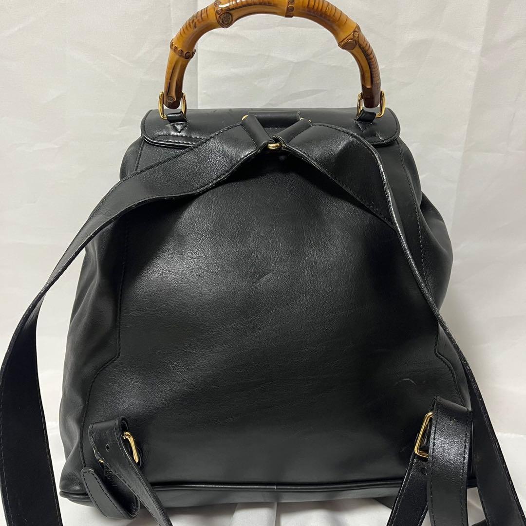 ✨極美品✨　GUCCI バンブー　リュック　バックパック　黒　ビンテージ