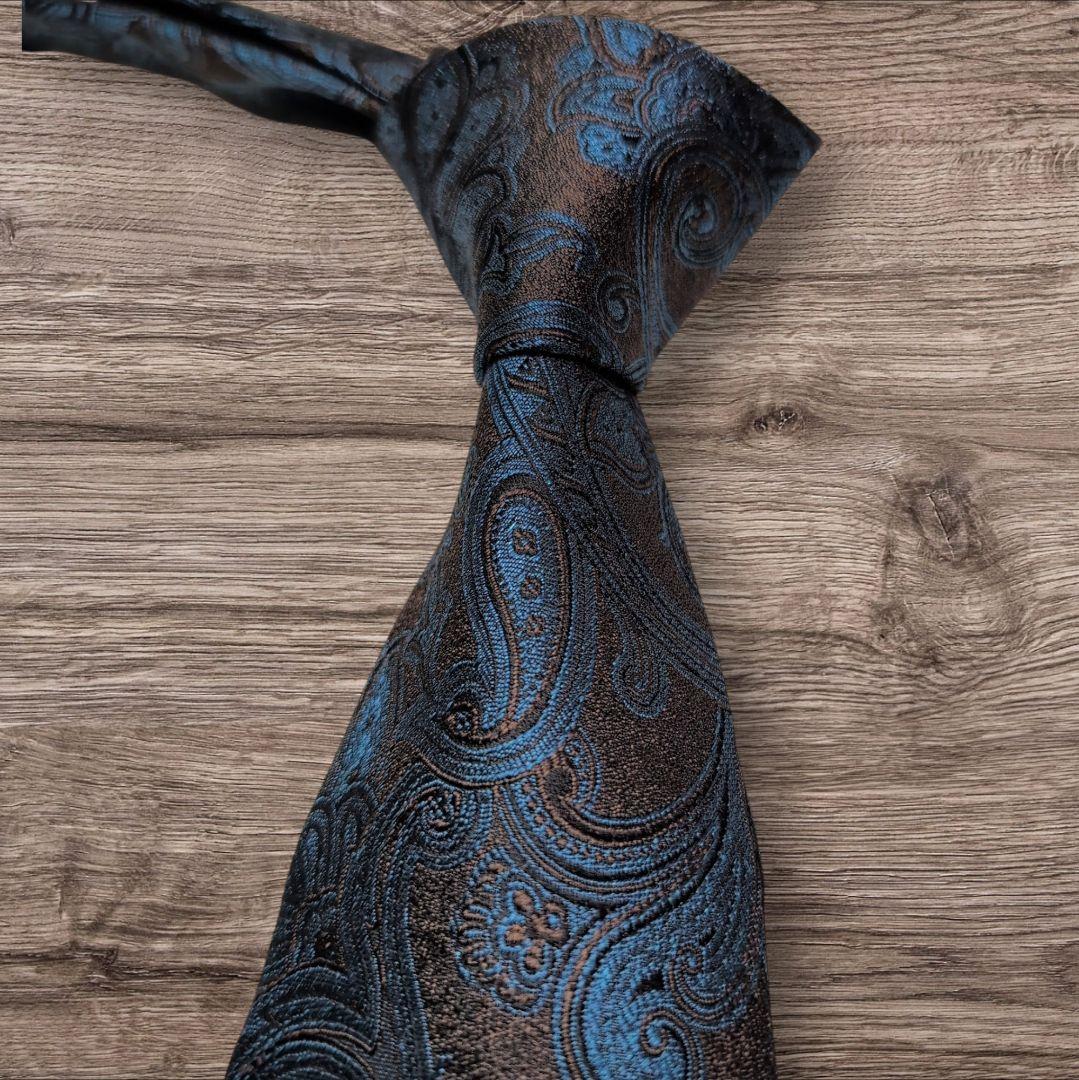 美品 Errico Formicola 高級シルク ネクタイ ペイズリー 伊製