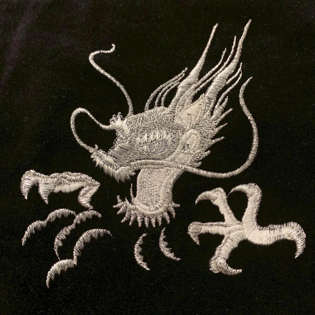 【別珍】スカジャン ベロア 龍 鷹 鷲 横須賀 刺繍 キルティング ヴィンテージ