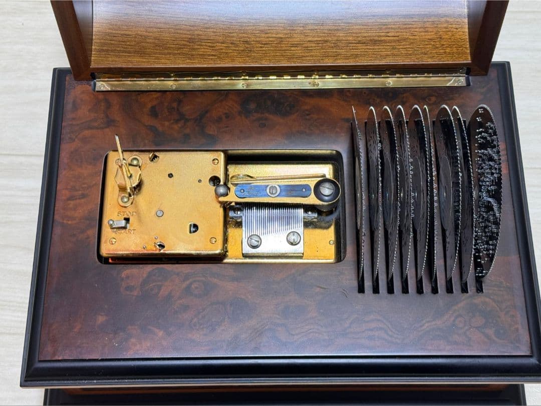 REUGE MUSIC オルゴール オルゴール ディスク9枚 ドーム型象嵌