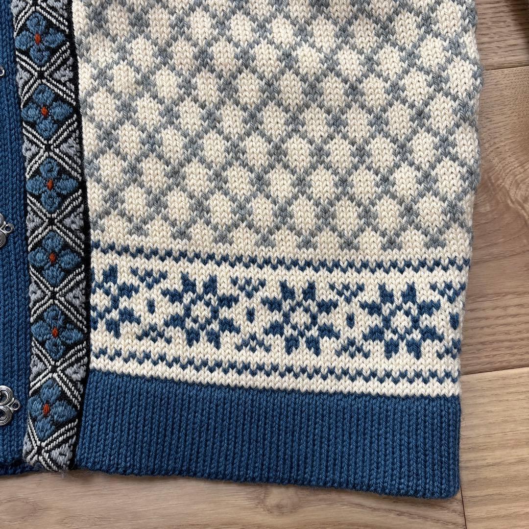 DALE of NORWAY カーディガン ブルー ノルディック柄セーター 46