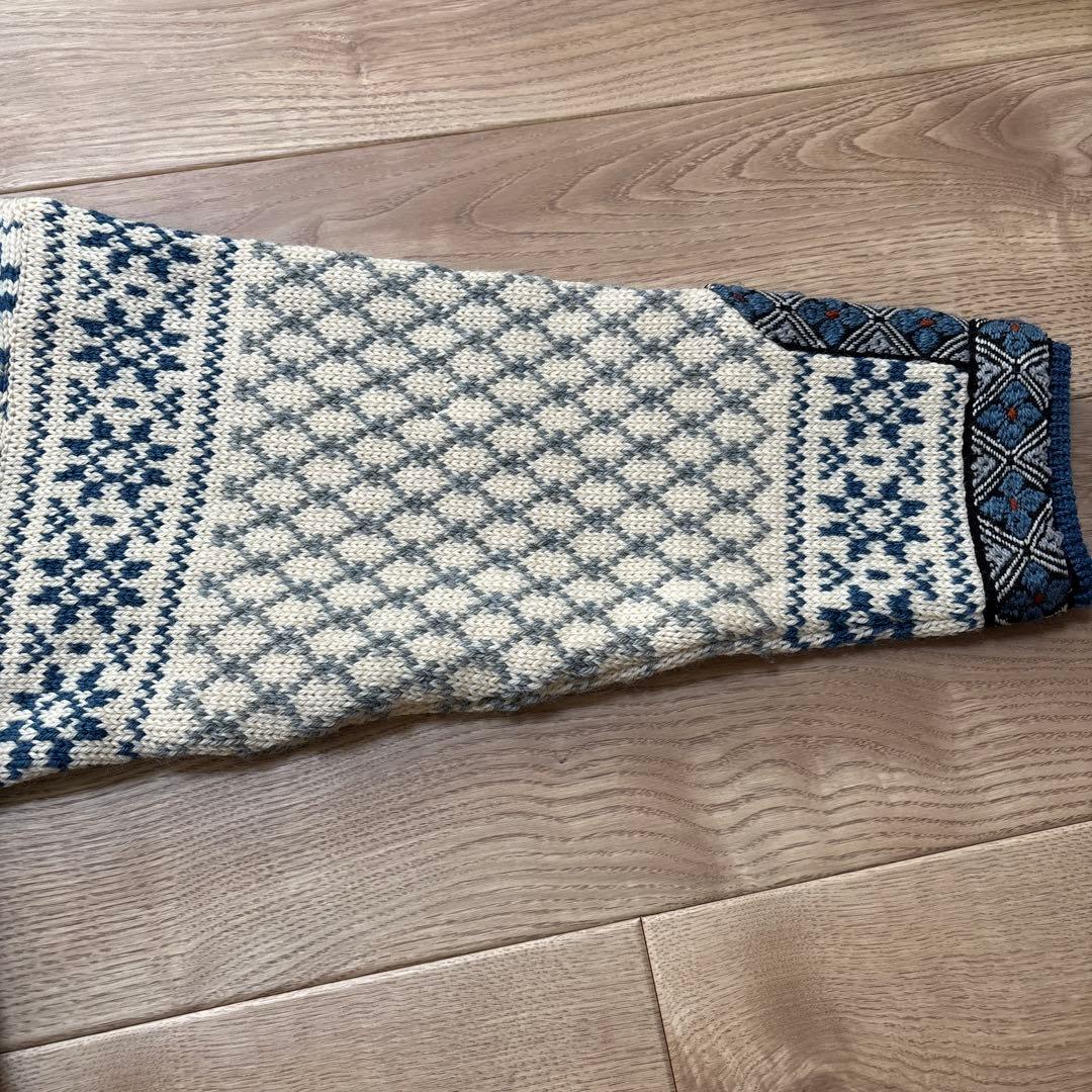 DALE of NORWAY カーディガン ブルー ノルディック柄セーター 46