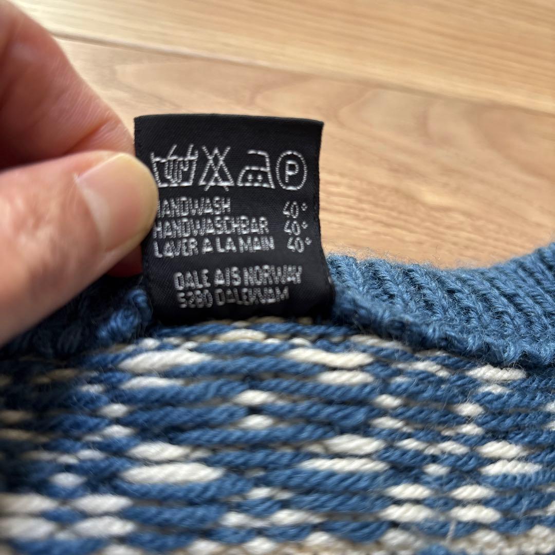 DALE of NORWAY カーディガン ブルー ノルディック柄セーター 46