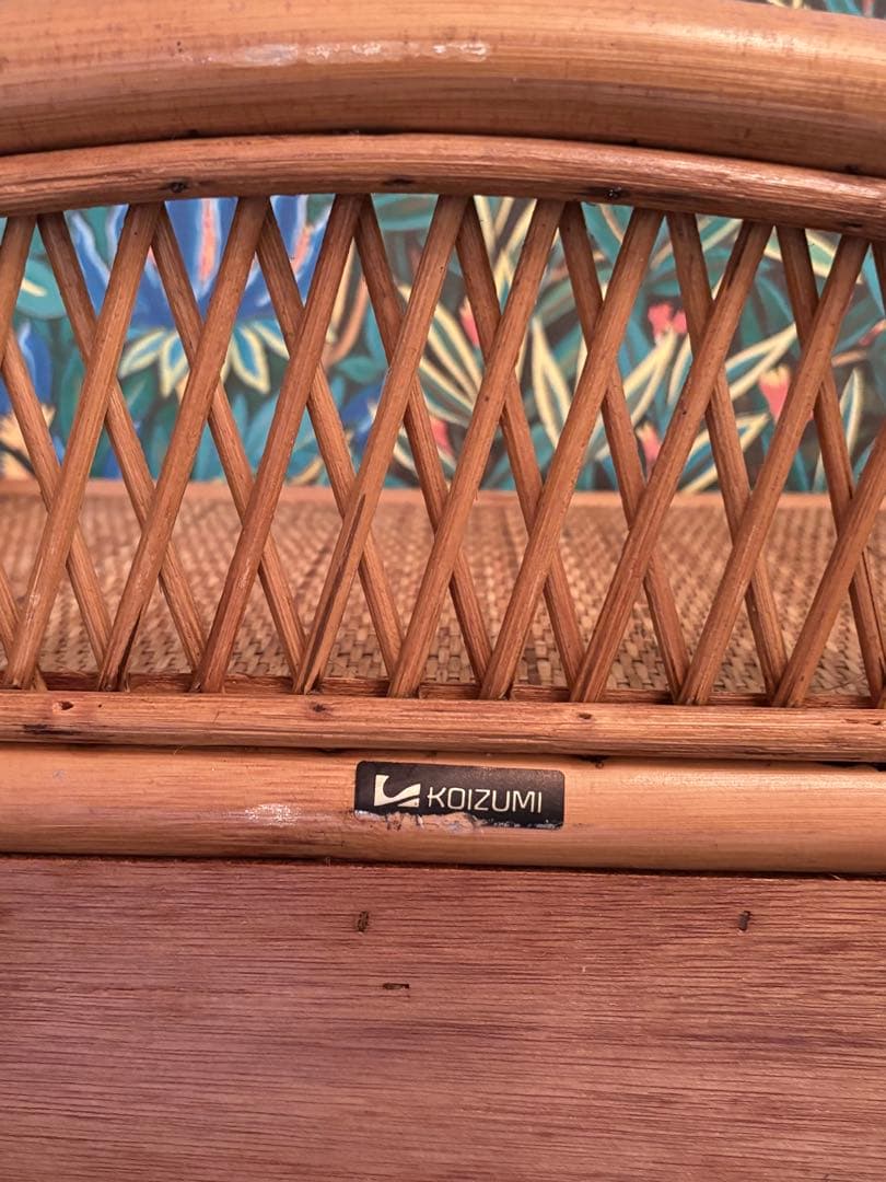 美品■昭和レトロ ラタン 4段　チェスト箪笥 コイズミ