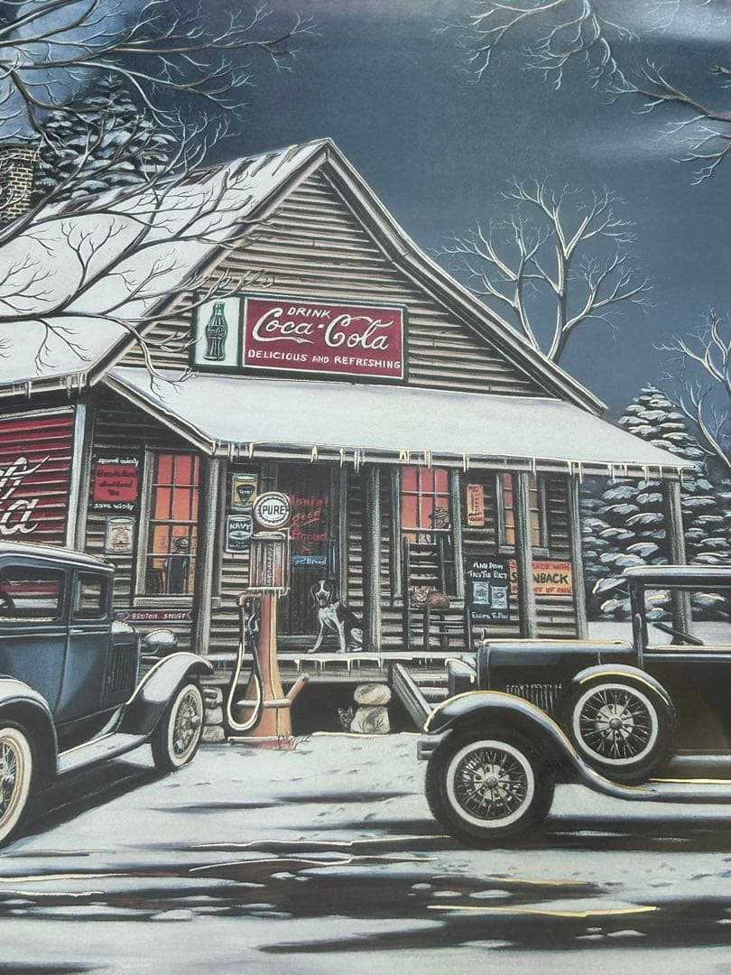 1992年製 特大サイズ コカコーラ社製　パブミラー インテリア