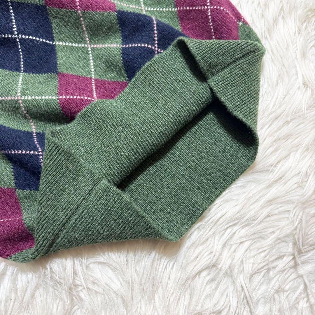 本物 ランウェイ 極美品 シャネル ダイヤチェック カシミア スカート 38