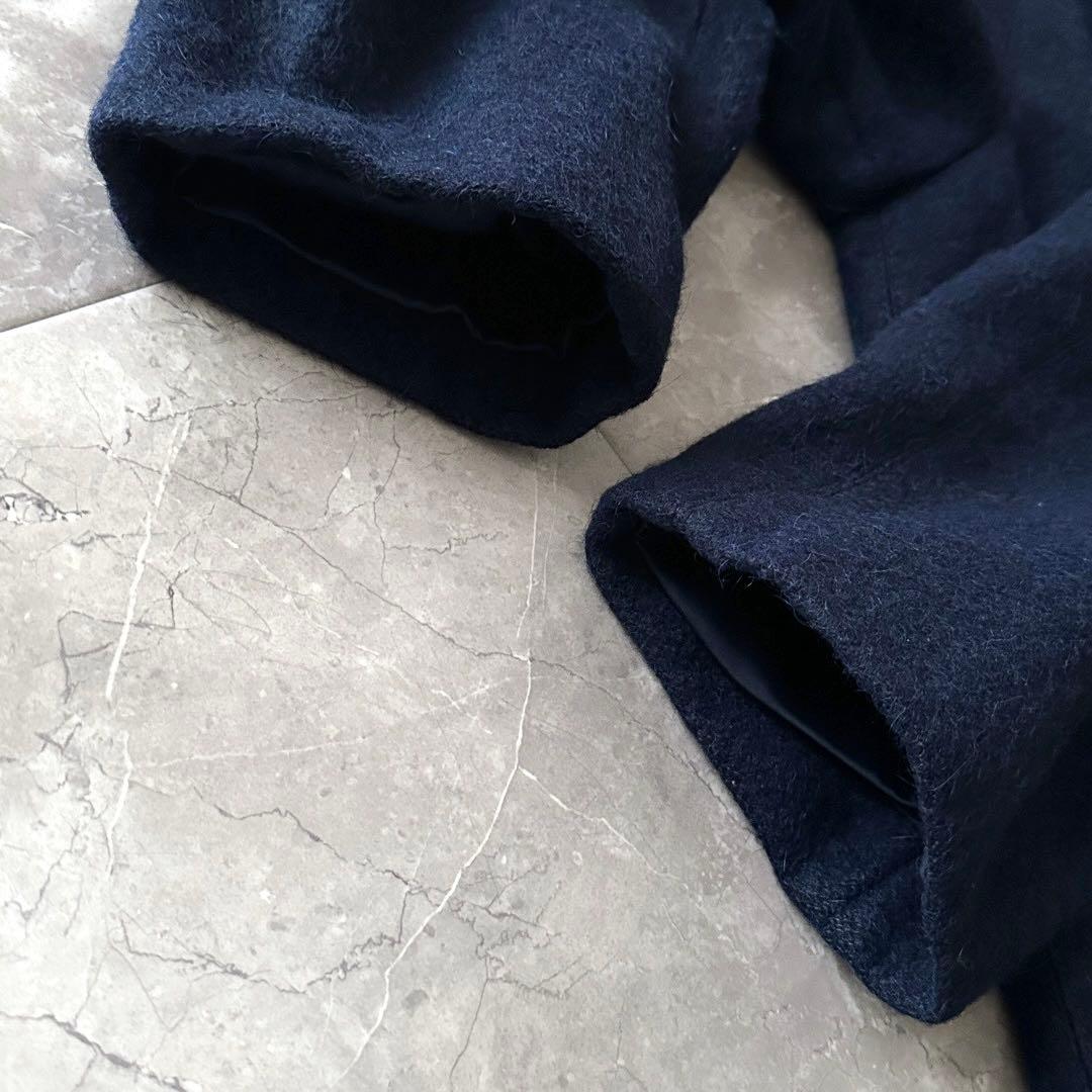 Sealup ウール ステンカラーコート ネイビー イタリア製 サイズL XL