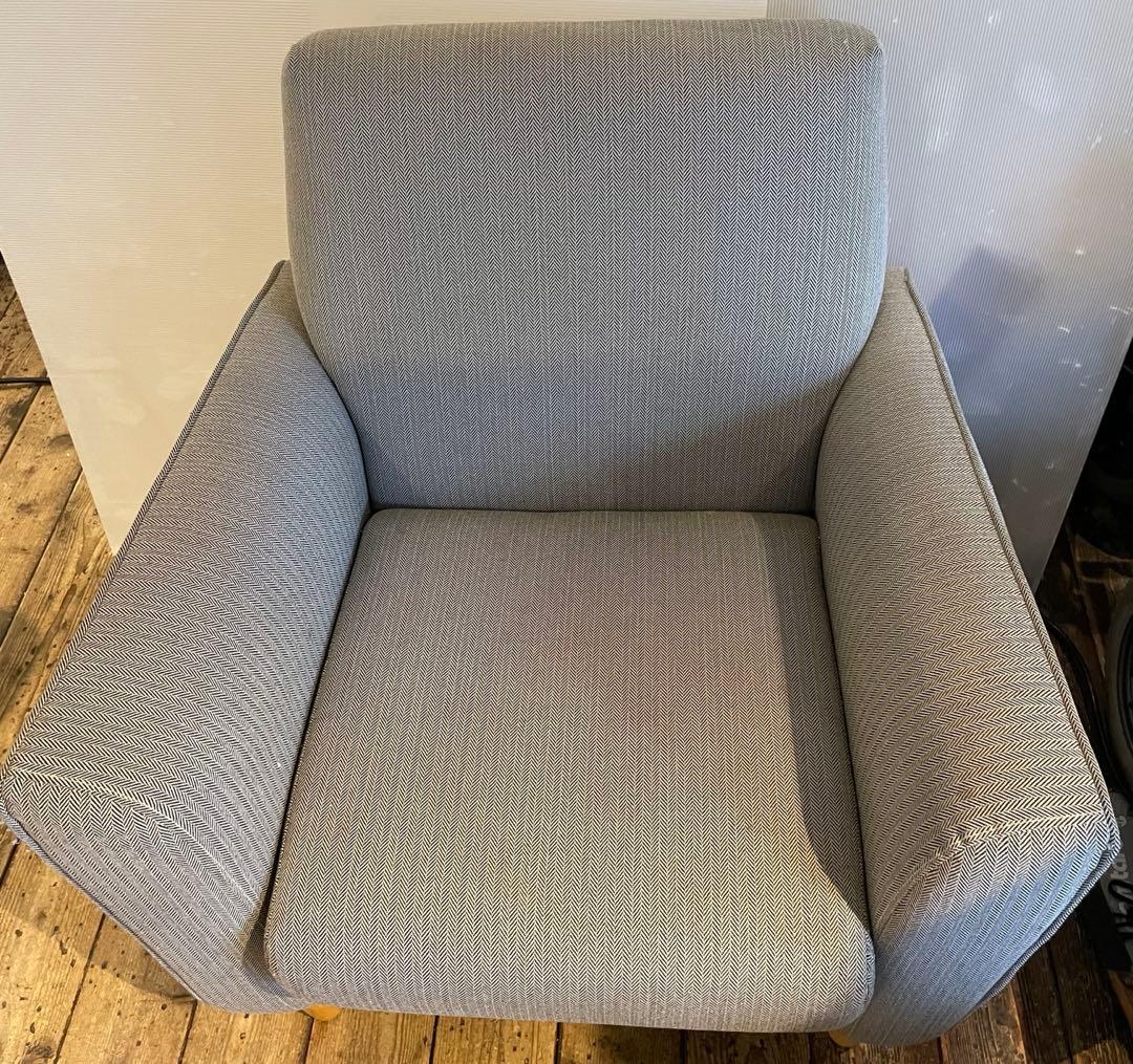 1人掛けソファ　家具　椅子　イス　布　インテリア　グレー