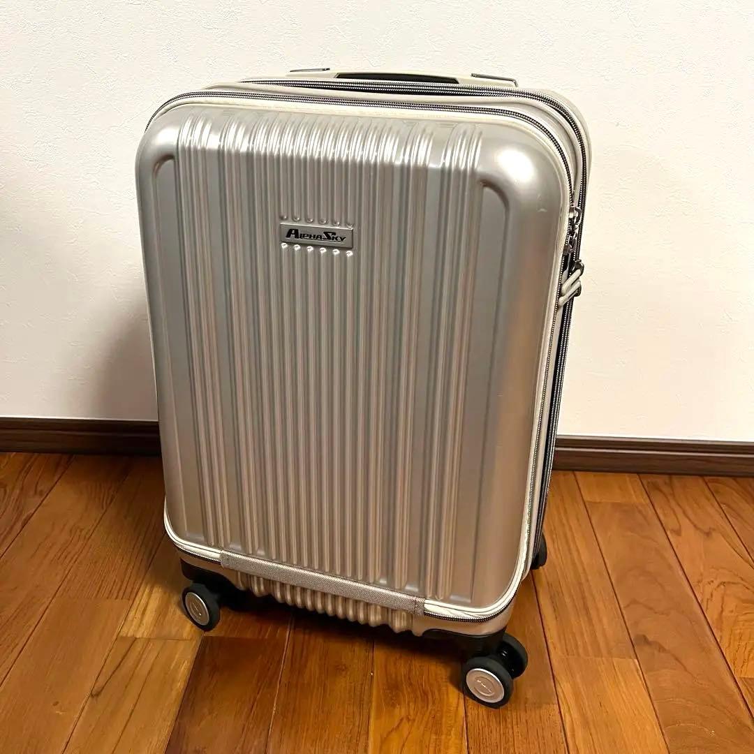 【美品】スーツケース 40L〜45L Sサイズ フロントオープン アルファスカイ
