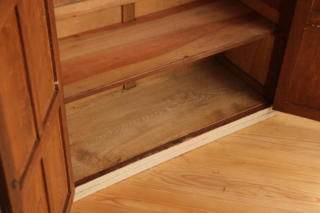 棚　キャビネット　木製　高さ82㎝　白　アンティーク　レトロ　古道具