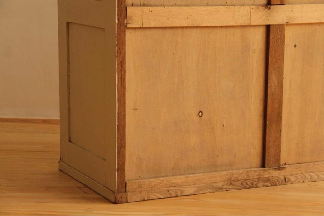 棚　キャビネット　木製　高さ82㎝　白　アンティーク　レトロ　古道具