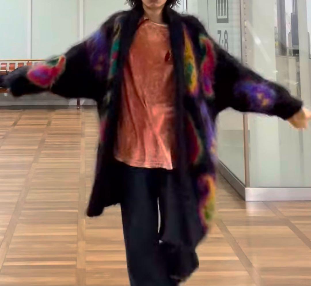 ユーロヴィンテージ　ファーコート　カーディガン着画あり