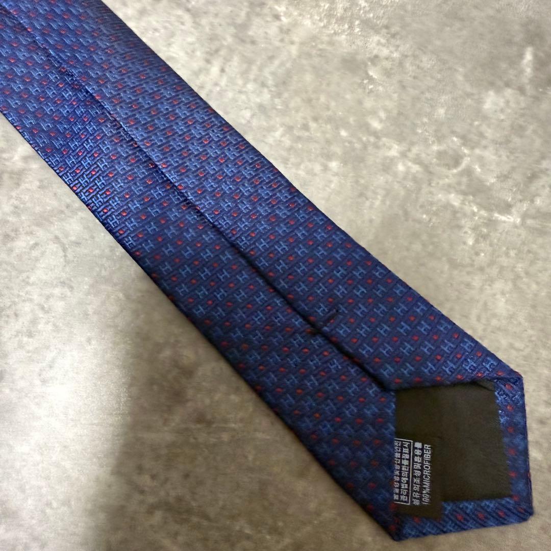 【✨美品✨】 HERMES エルメス ネクタイ ネイビー H柄 ファソネ ドット