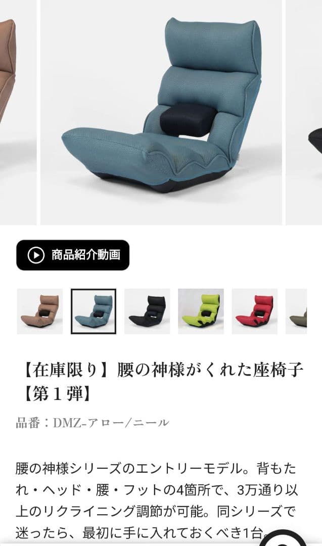 【ほぼ未使用☆】腰の神様がくれた座椅子 カバー付