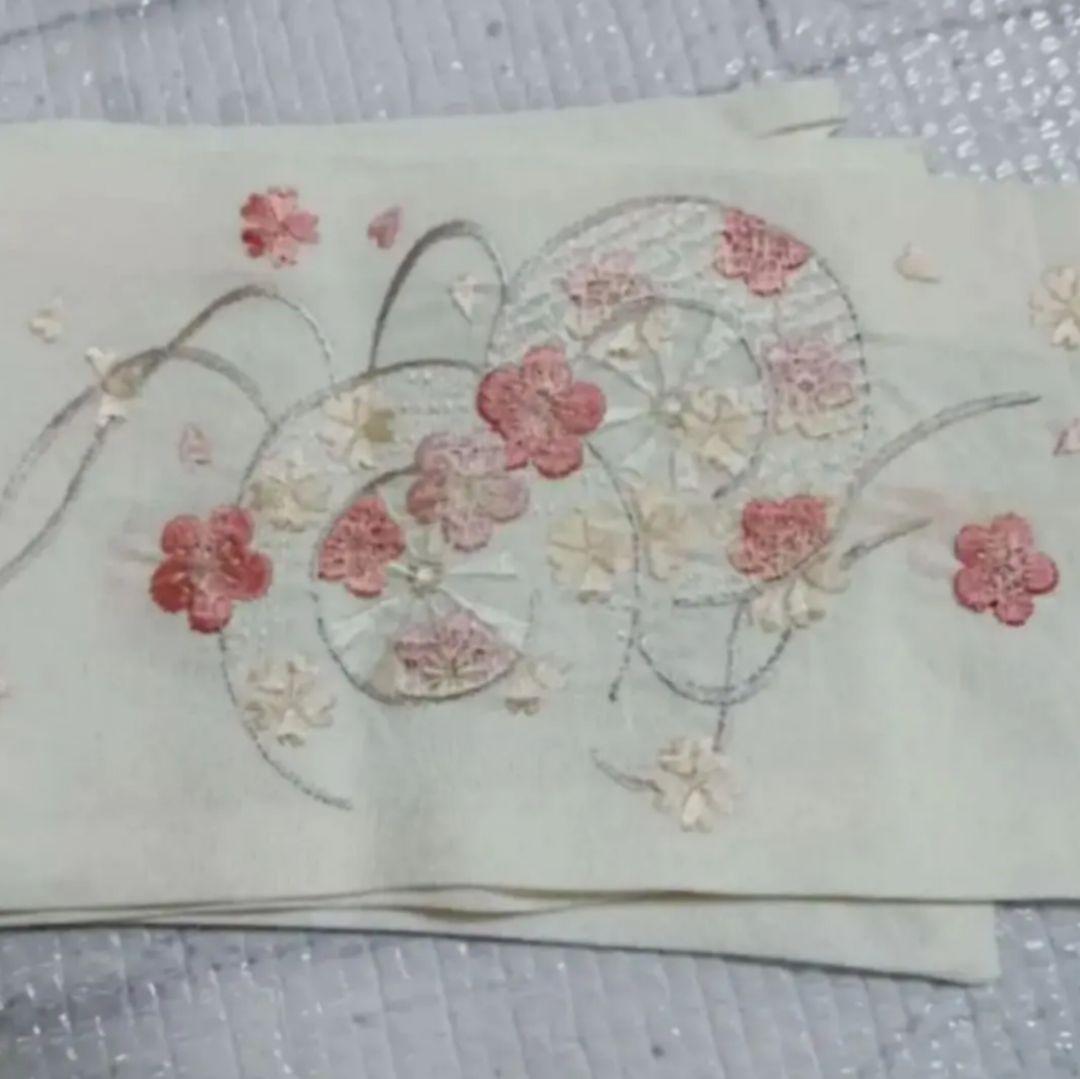 【2回着用】振袖◆8点セット◆成人式◆卒業式など クリーム色 花柄