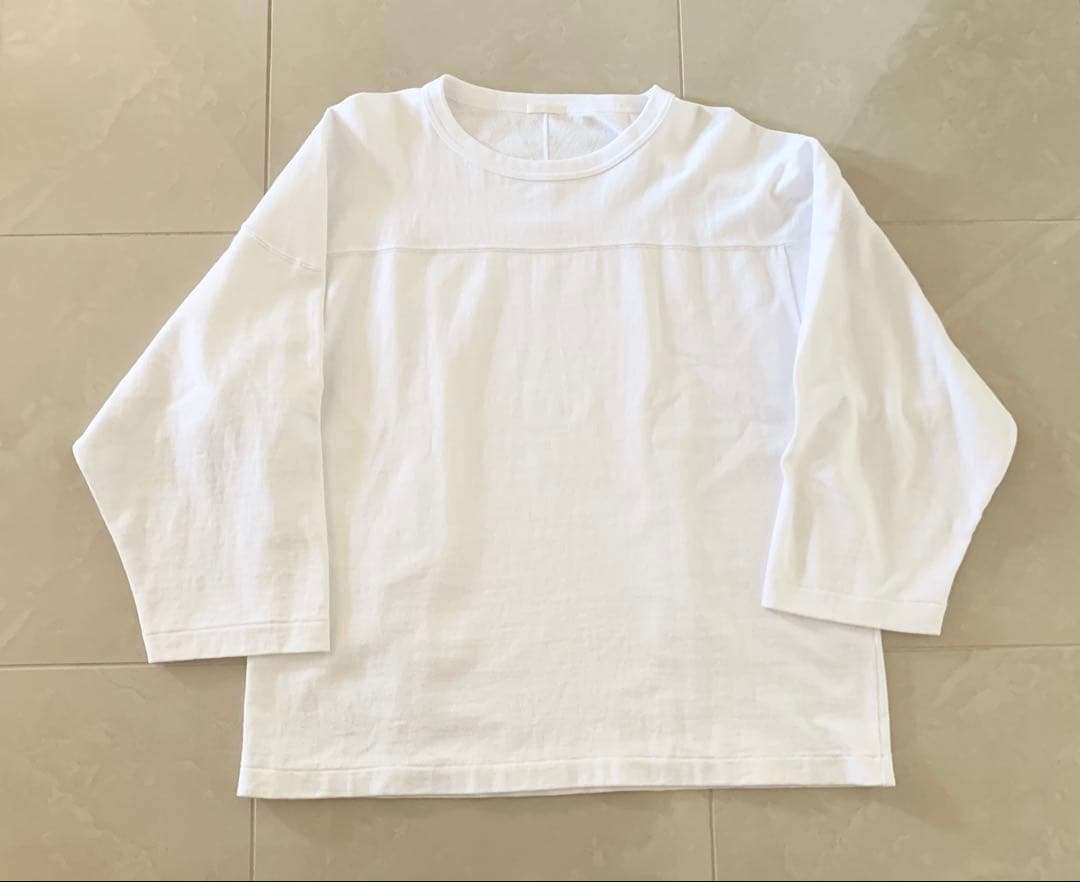 美品　COMOLI コモリ 23AWフットボールTシャツ ホワイト