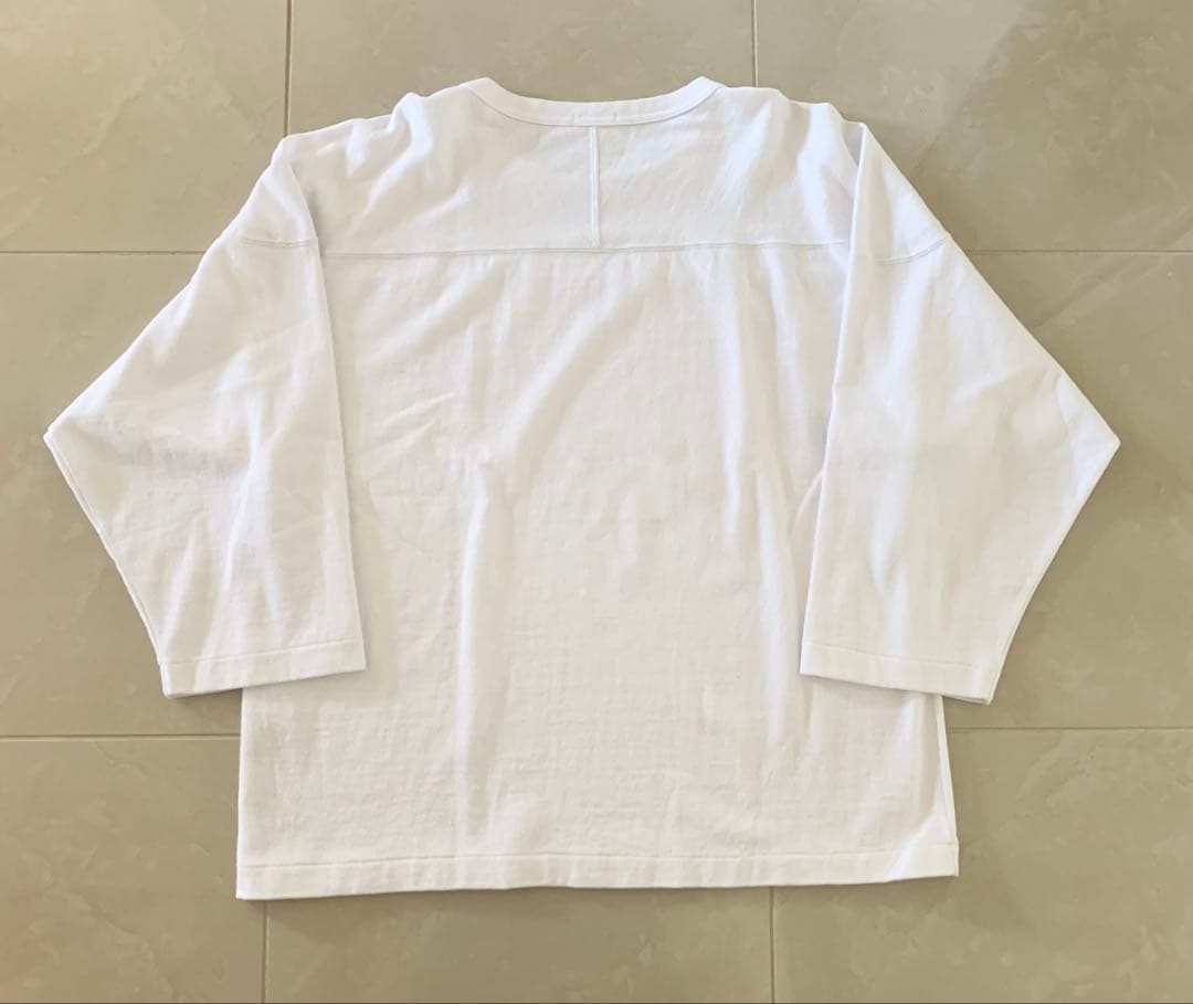 美品　COMOLI コモリ 23AWフットボールTシャツ ホワイト