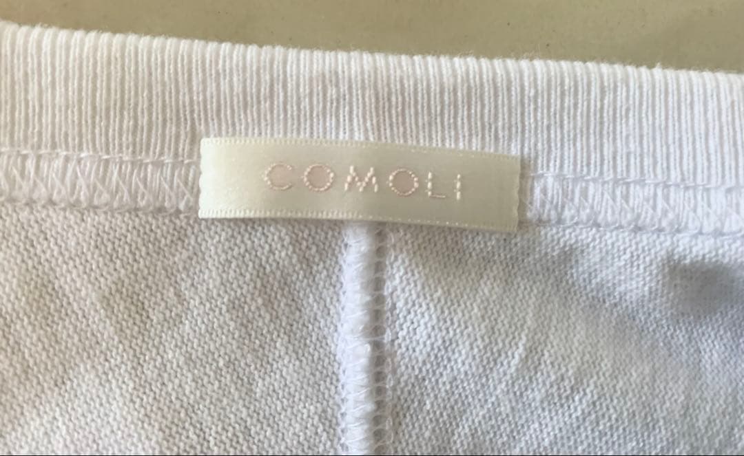 美品　COMOLI コモリ 23AWフットボールTシャツ ホワイト