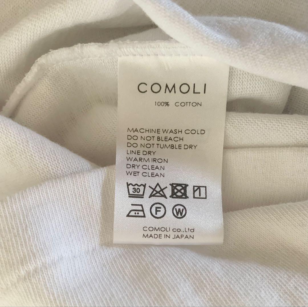 美品　COMOLI コモリ 23AWフットボールTシャツ ホワイト